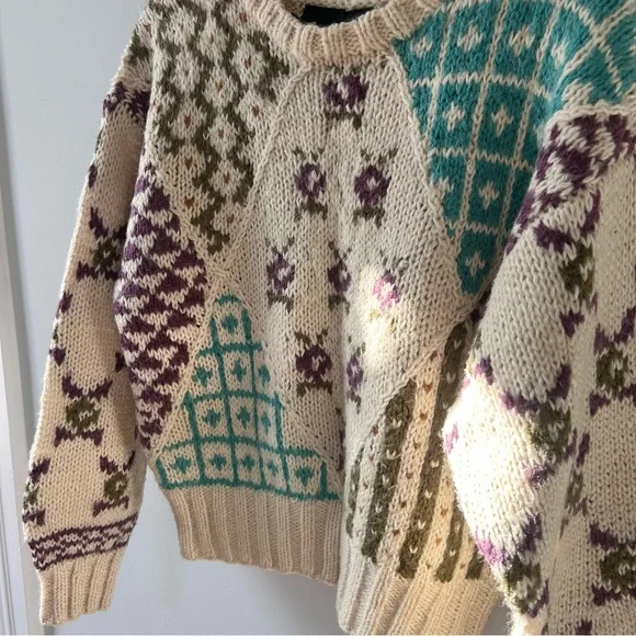 Vintage Liz Sport Multi-Patterned Women's Sweater - Picture 3 of 5